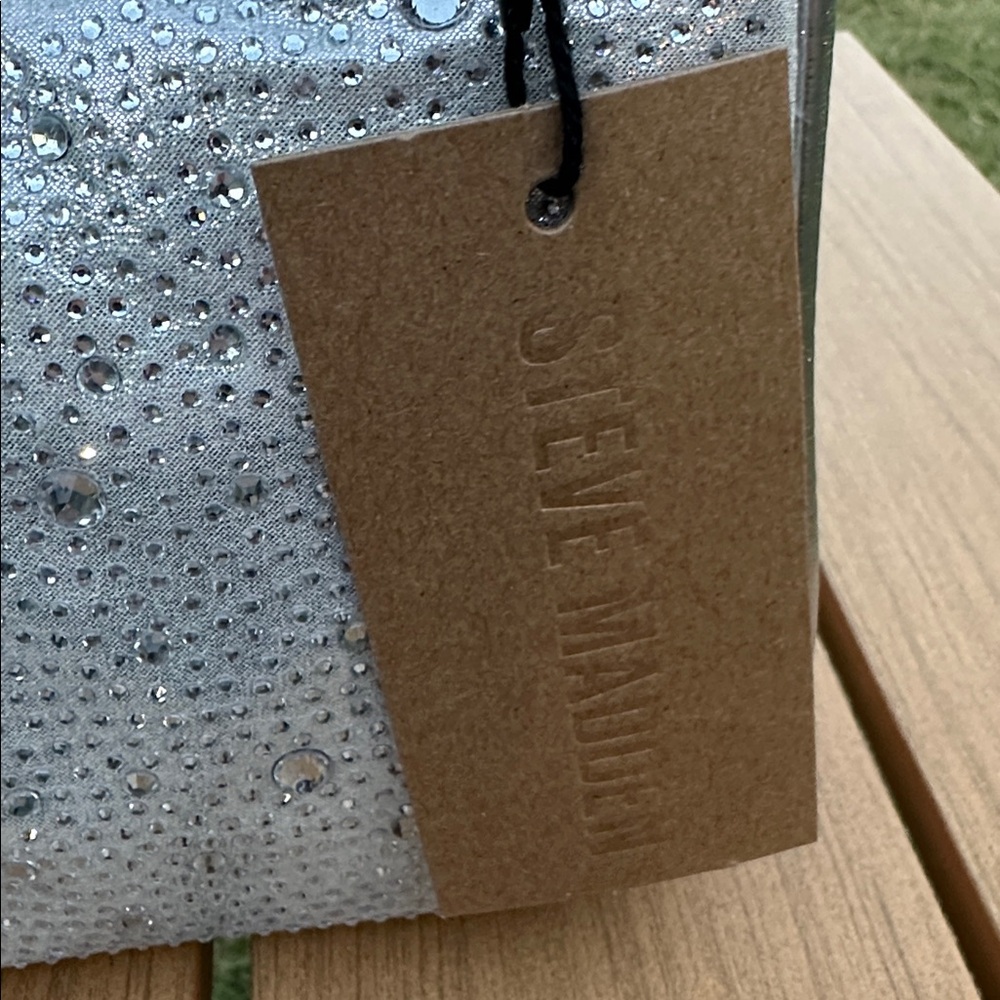 Steve Madden Metallic Silver Handbag with Rhinestones NWT - Picture 2 of 9